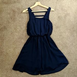 Lovely Flowy Navy Blue Dress